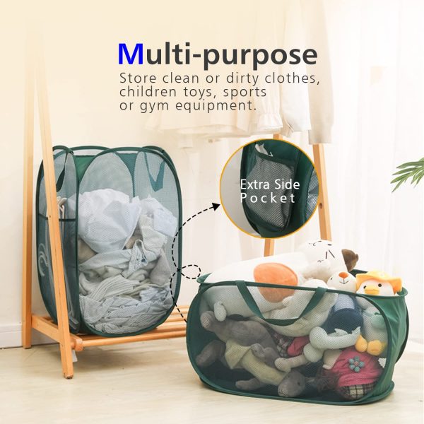 Sturdy Mesh Laundry Hamper Popup Basket Storage Bag