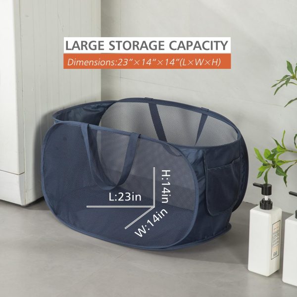 Sturdy Mesh Laundry Hamper Popup Basket Storage Bag