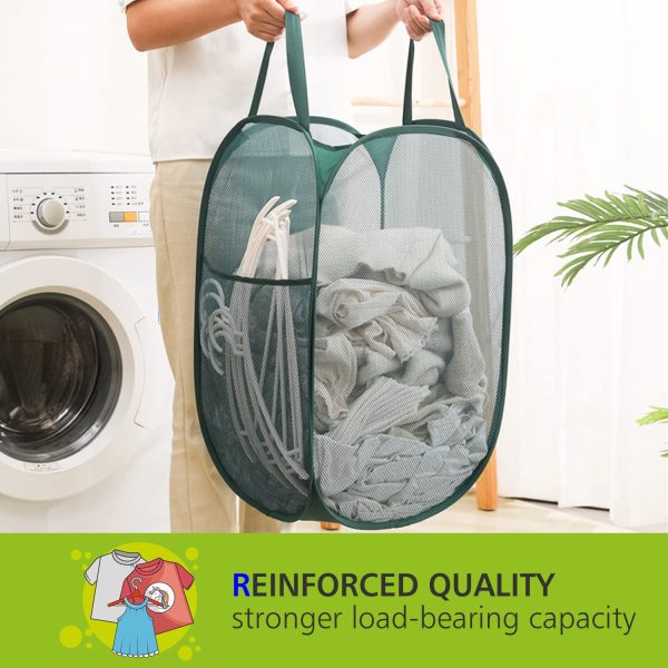 Sturdy Mesh Laundry Hamper Popup Basket Storage Bag