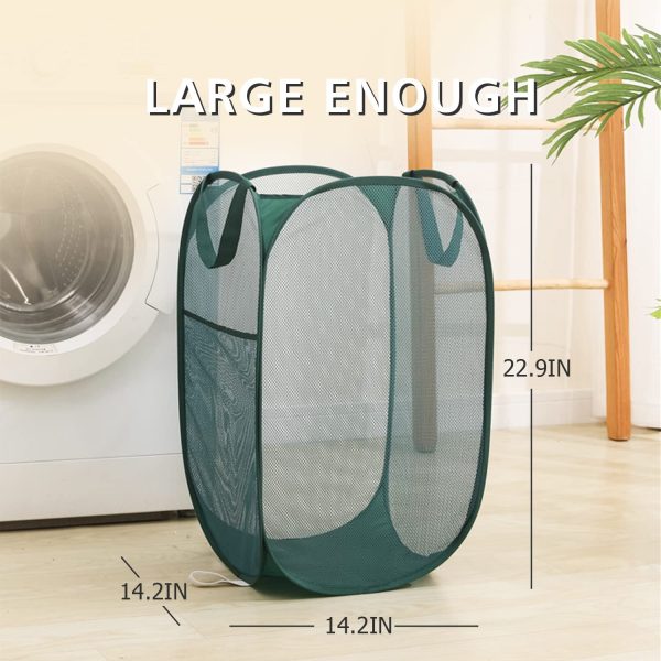 Sturdy Mesh Laundry Hamper Popup Basket Storage Bag