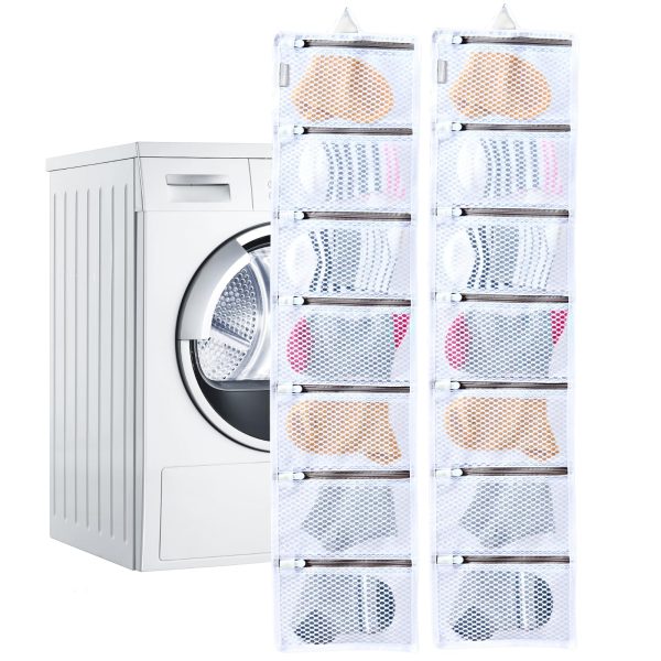 14-Pocket Delicates Mesh Hanging Laundry Sock Storage Bag