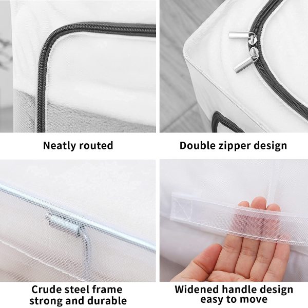 2 Pack Stackable Foldable Steel Frame Storage Boxes