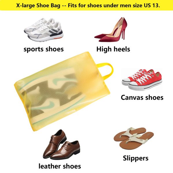 3 Pack Large Waterproof Pouches Zipper Storage Shoes Bags