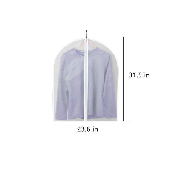 12 Pack Hanging Clothes Lightweight Clear Full Zipper Suit Storage Bags