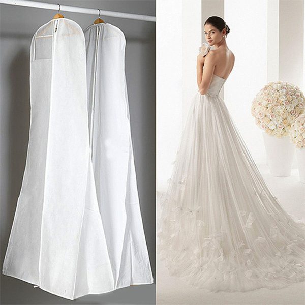 Anti-dust Clear Zipped Pocket Wedding Dress Gown Garment Storage Bag