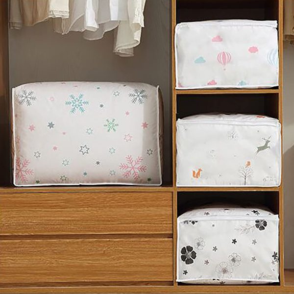 Drawstring Bundle Mouth Snowflake Storage Bag