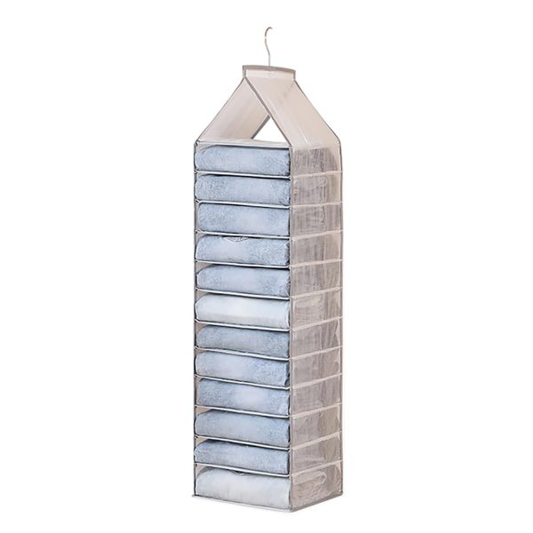 Large Grids Wardrobe Hanging Wardrobe Pants Storage Bag