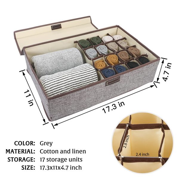 Foldable Lid Closet Sock Storage Box