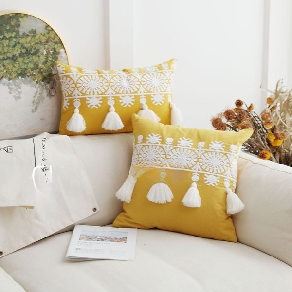 Embroidered Pillow Cover - Luxurious Home Accent