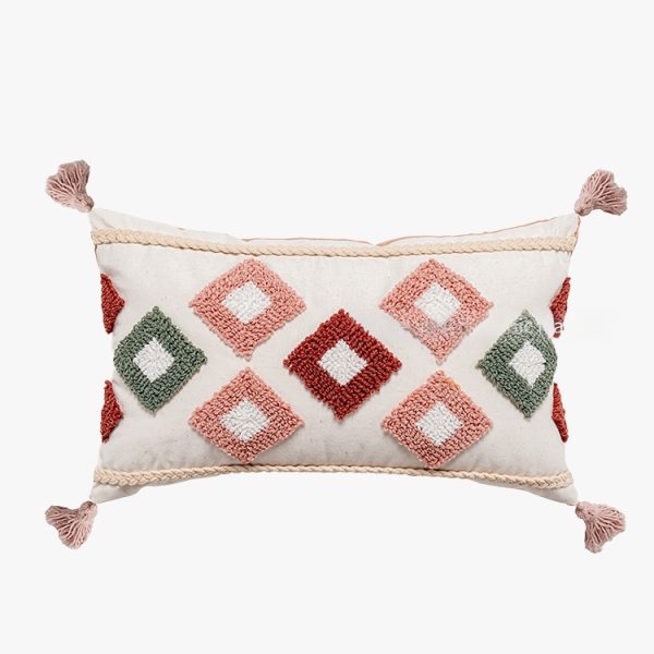 Nordic Velvet Pillow - Bohemian Style with Tassel Fringe