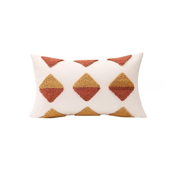 Moroccan Style Orange Pillow Cover - Circle Plush