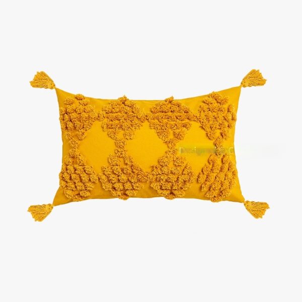 Bohemian Style Velvet Pillow - Nordic Tassel Trim