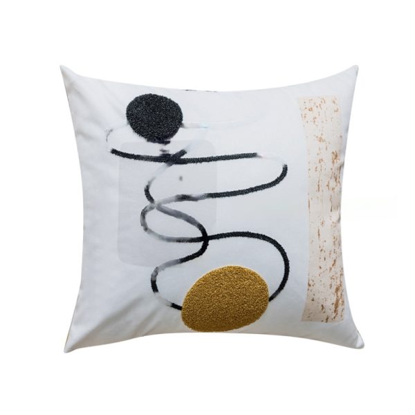 Floral Embroidered Pillow - Nordic Warm Tones