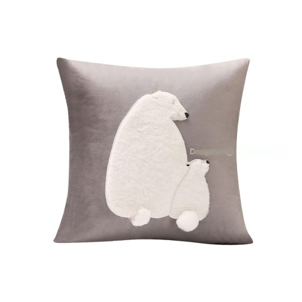 Polar Bear Plush Pillow - Cute Cartoon for Kids