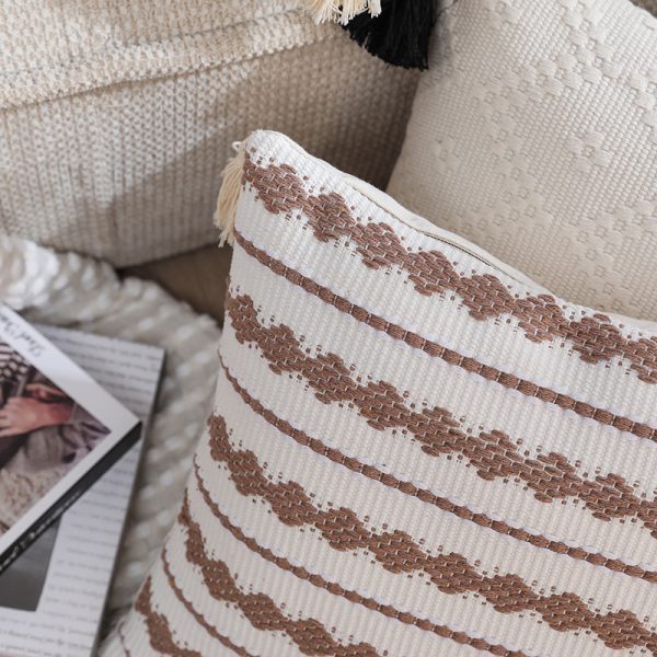 Striped Tassel Pillow Cover - Nordic Bohemian Style