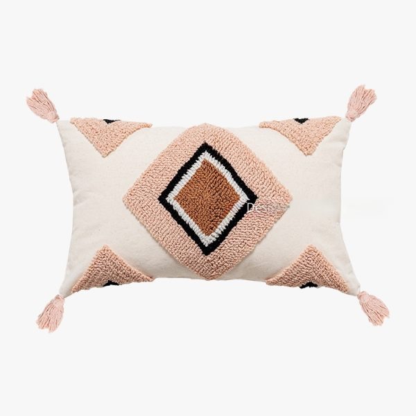 Nordic Velvet Pillow - Bohemian Style with Tassel Fringe