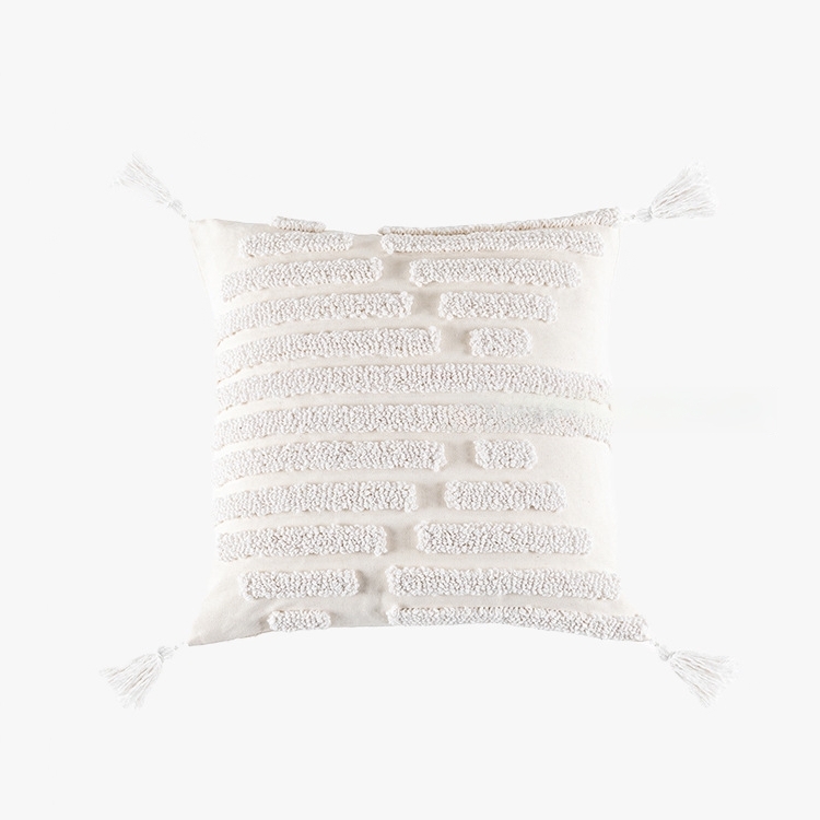 Bohemian Velvet Pillow - Nordic Vintage Style with Tassel Fringe