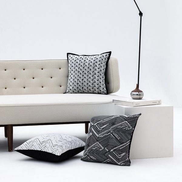 Nordic Black and White Accent Pillow - Premium Velvet