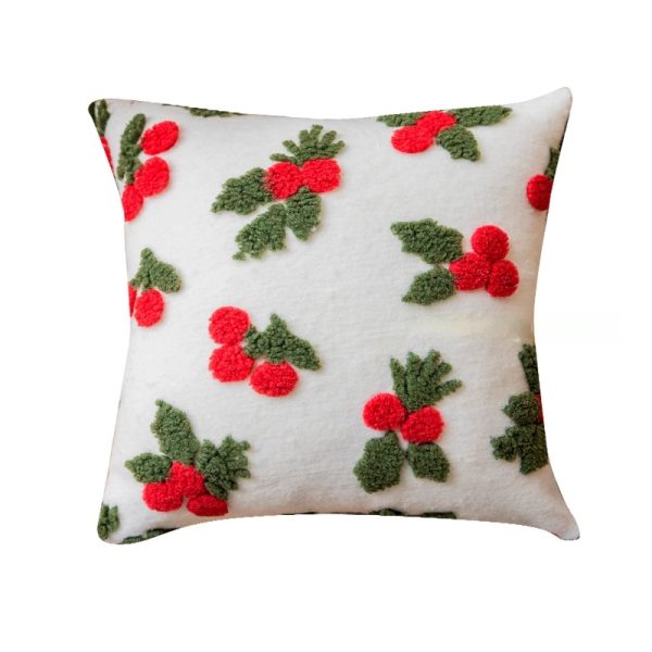 Plaid Embroidered Pillow Cover - Nordic Tassel Trim