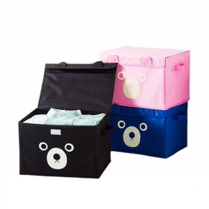 Oxford Fabric Storage Box - Adorable Teddy Bear Cartoon Children's Toy and Clothing Organizer