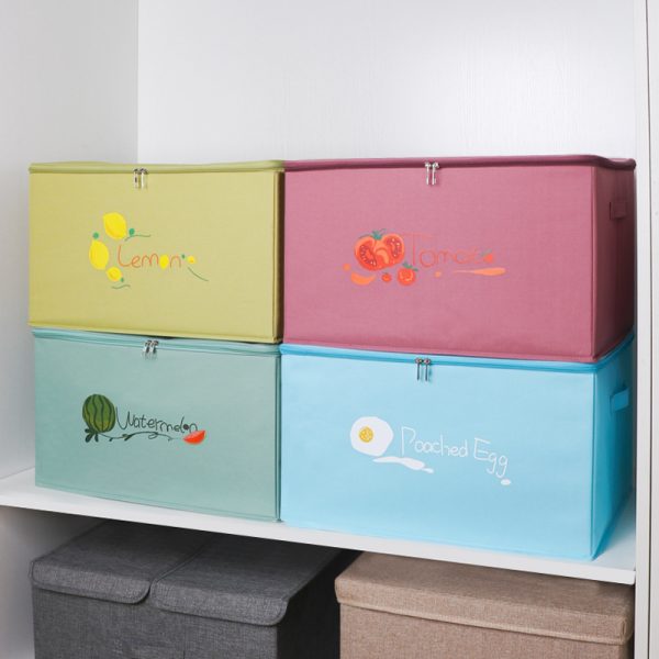 Oxford Fabric Cloth Storage Box with Zipper - Children's Toy Organizer and Car Storage Bin