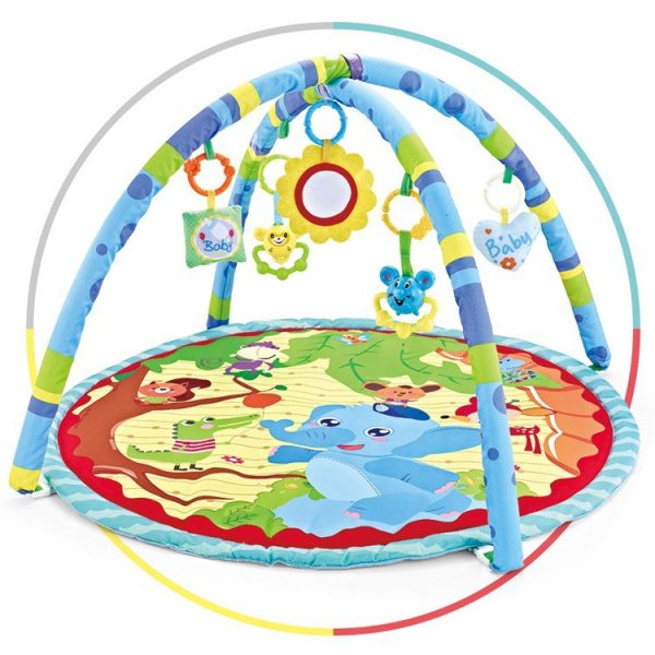 Round Cartoon Animal Cotton Gym Frame Baby Crawling Mat