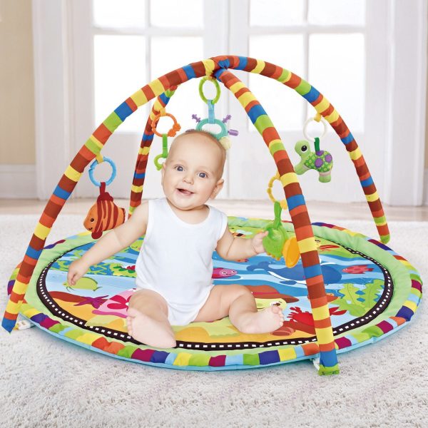 Round Cartoon Animal Cotton Gym Frame Baby Crawling Mat