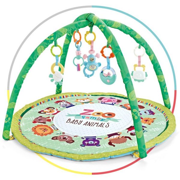 Round Cartoon Animal Cotton Gym Frame Baby Crawling Mat