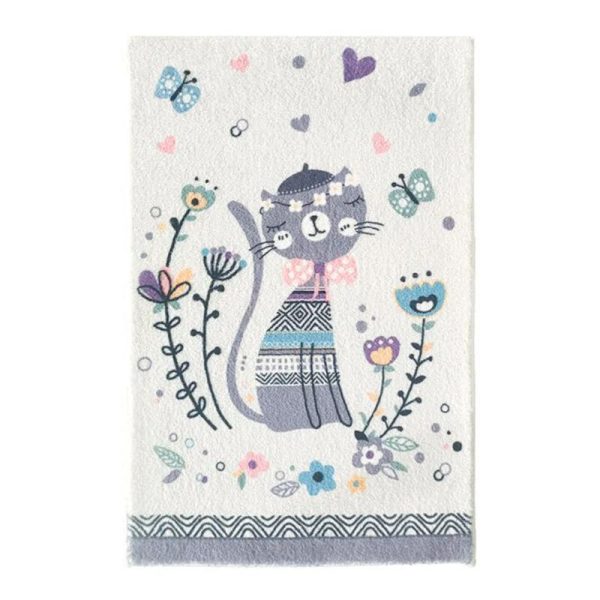 Cute cartoon imitation cashmere bedside anti-fall baby crawling mat