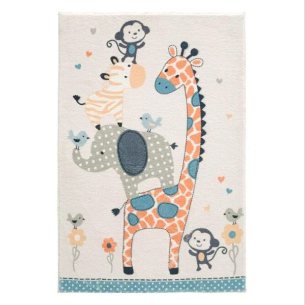 Cute cartoon imitation cashmere bedside anti-fall baby crawling mat