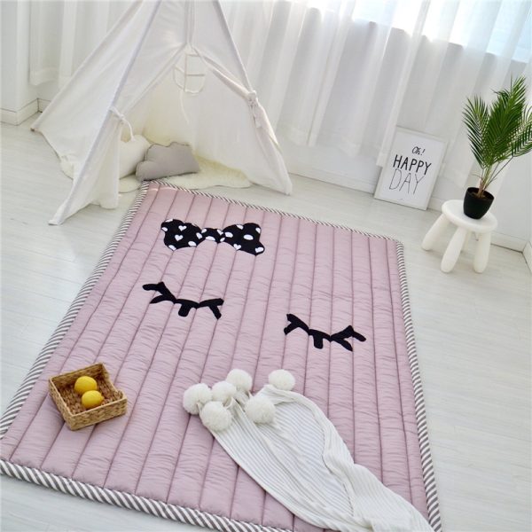 Cartoon quilted thickened cotton soft and skin-friendly baby crawling mat