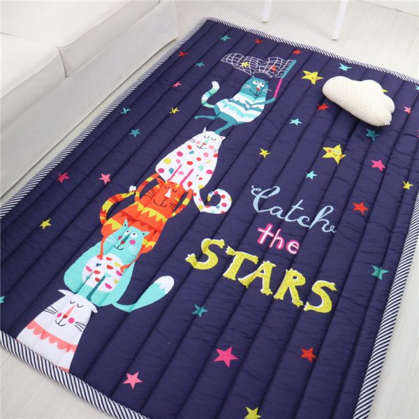 Cartoon quilted thickened cotton soft and skin-friendly baby crawling mat