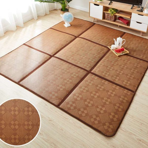 Spliced Japanese style folding summer rattan mat tatami baby crawling mat