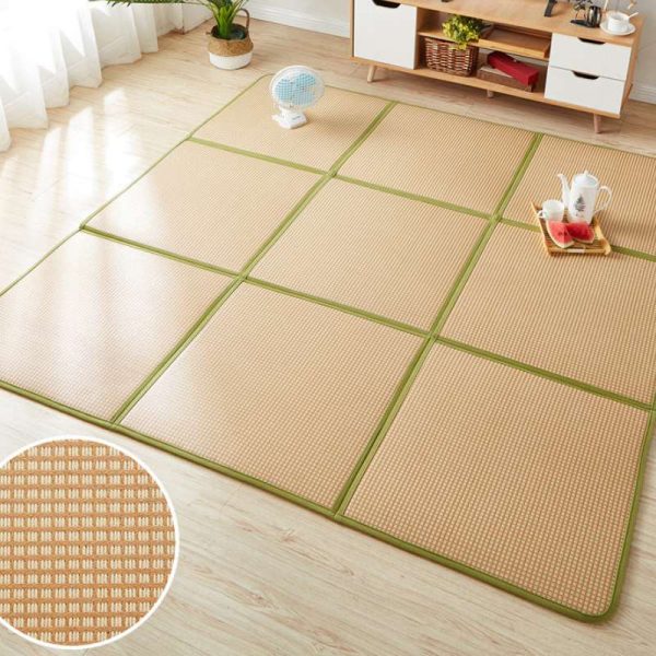 Spliced Japanese style folding summer rattan mat tatami baby crawling mat