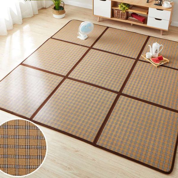 Spliced Japanese style folding summer rattan mat tatami baby crawling mat