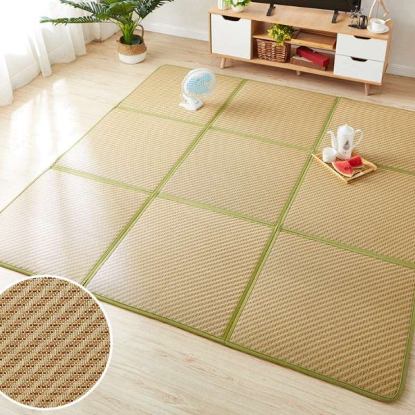 Spliced Japanese style folding summer rattan mat tatami baby crawling mat