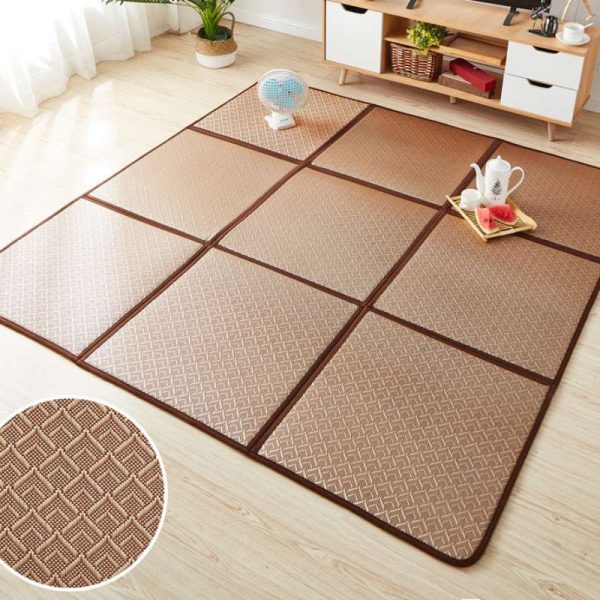 Spliced Japanese style folding summer rattan mat tatami baby crawling mat