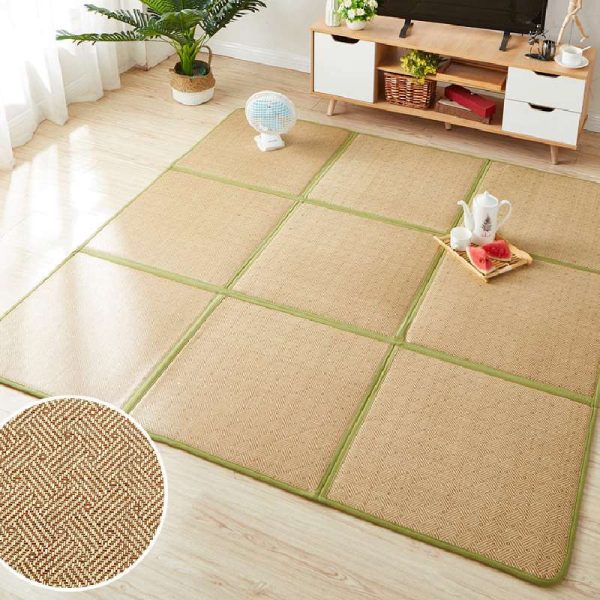 Spliced Japanese style folding summer rattan mat tatami baby crawling mat