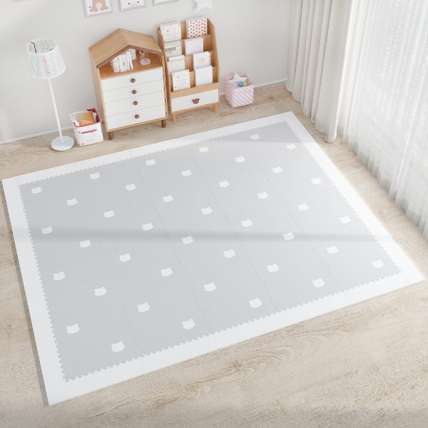 Bear pattern whole piece spliced foam floor mat baby crawling mat