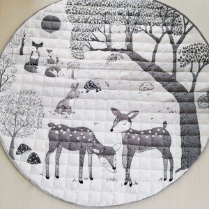 Forest Animal Grid Stitch Pet Floor Mat Baby Crawling Mat