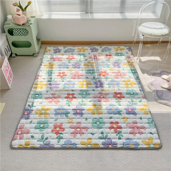Formaldehyde Free Fluorescent Agent Knitted Cotton Machine Washable Baby Crawling Mat