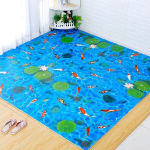 Water pattern lotus goldfish pattern stitching large baby crawling mat