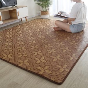 Warm in winter and cool in summer double-sided mat rattan woven baby crawling mat