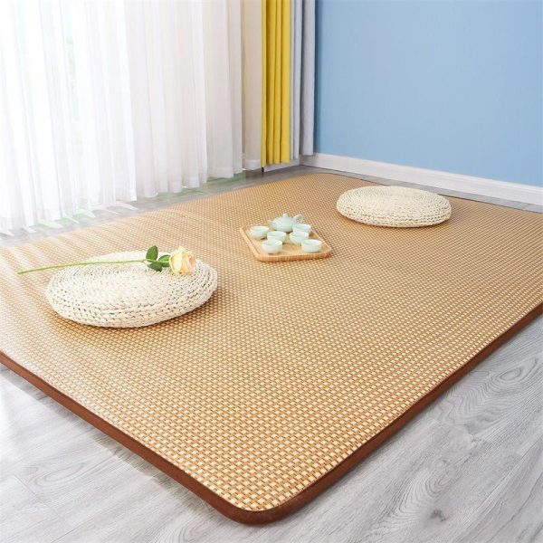 Warm in winter and cool in summer double-sided mat rattan woven baby crawling mat