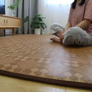 Warm in winter and cool in summer double-sided mat rattan woven baby crawling mat