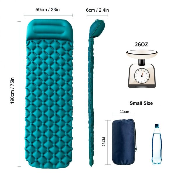 Inflatable outdoor moisture-proof picnic mat for single person