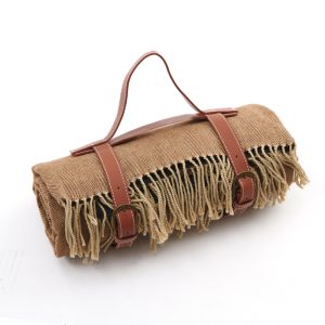 Leather strap braided tassel waterproof and moisture-proof thickened beach mat