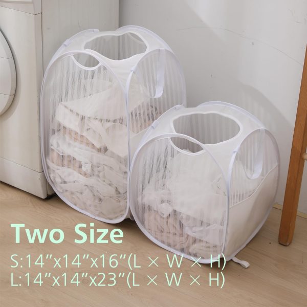 Solidly Foldable Handy Laundry Mesh Popup Basket