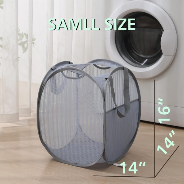 Solidly Foldable Handy Laundry Mesh Popup Basket