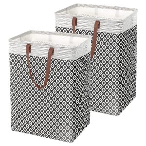 2 Pcs Collapsible Square Long Soft Leather Handles Laundry Hamper